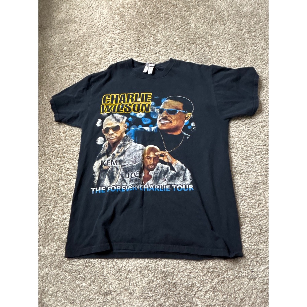 Charlie Wilson The Forever Charlie Tour 2015 T-Shirt Kem Joe Black Medium